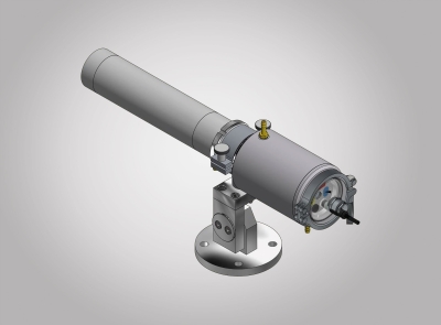 Measuring system consisting of pyrometer and mounting combination