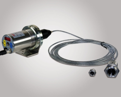 Pyrometer with fibre optic cable and measuring head
